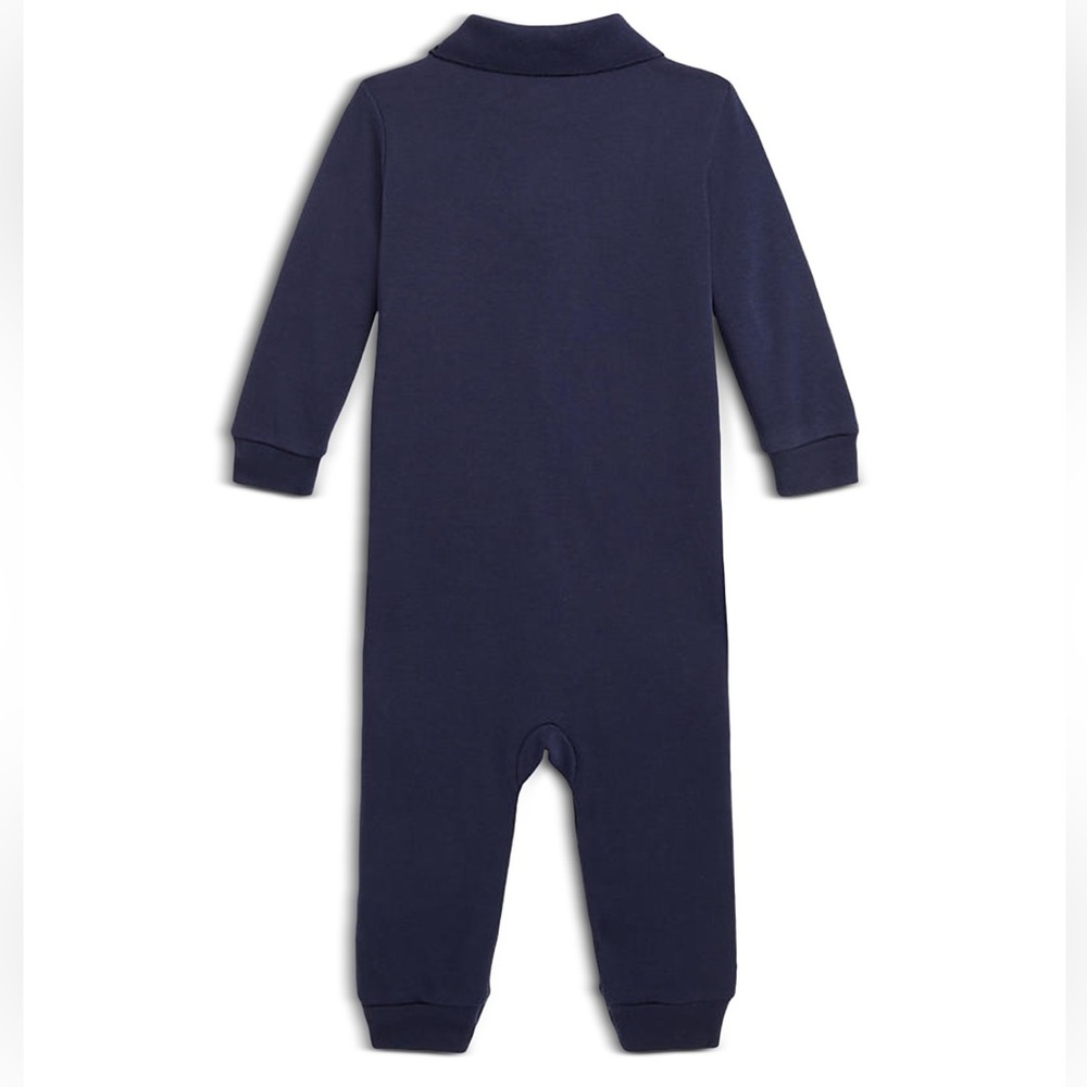 NWT Ralph Lauren Navy Baby Boy Cotton Polo Coverall 3 month - Picture 2 of 10